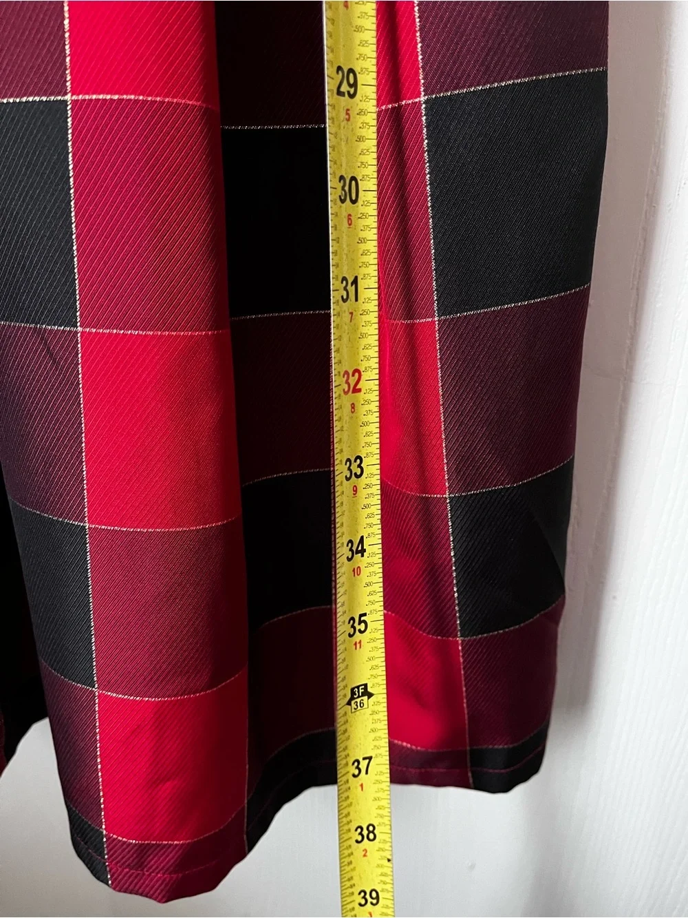 The Children's Place Red & Black Gold Plaid Christmas Belted Dress Size S / P